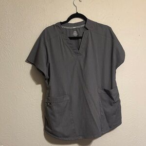 Gray ClimateRight V-Neck Scrub Top